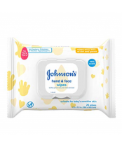 Johnson’s Hand and Face Baby Cleansing Wipes for Sensitive Skin Alcohol Free Travel Pack